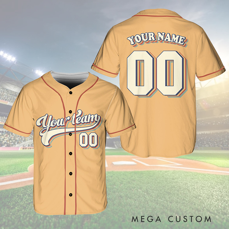 Personalized Vintage Team Name And Number Baseball Jersey