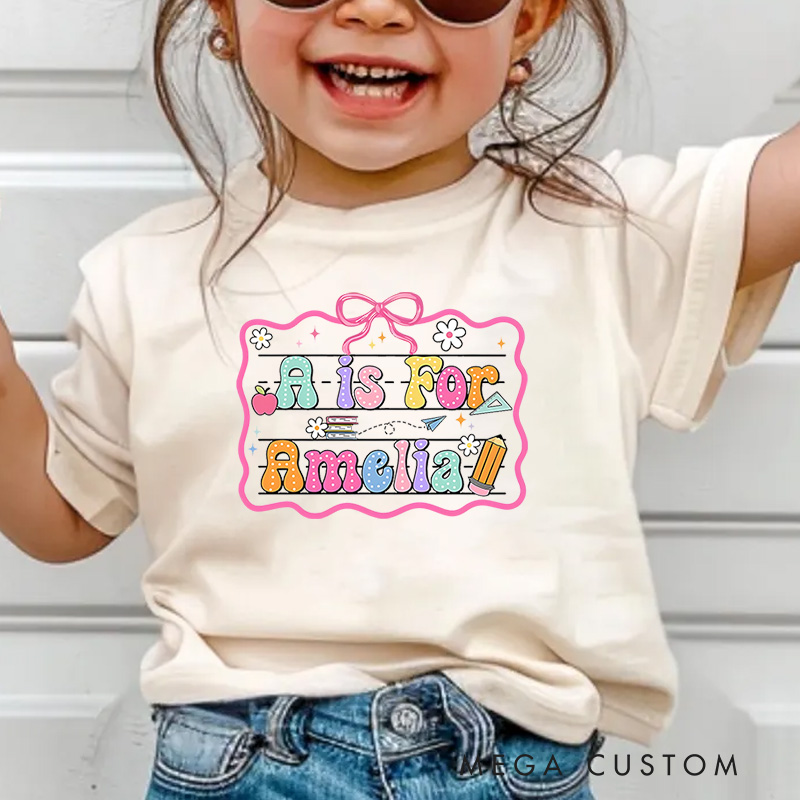 Personalized Back to School Kids T-Shirt Cute Kindergarten Shirt First Day Of School T-Shirt School Toddler Gift