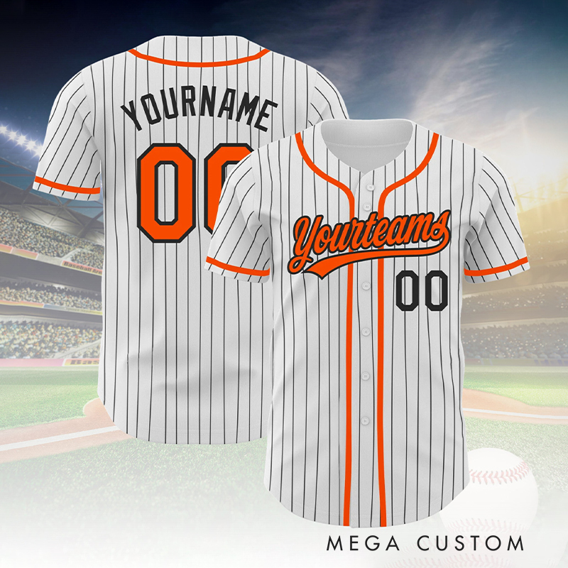 Personalized Striped Baseball Jersey with Custom Team Name and Number 