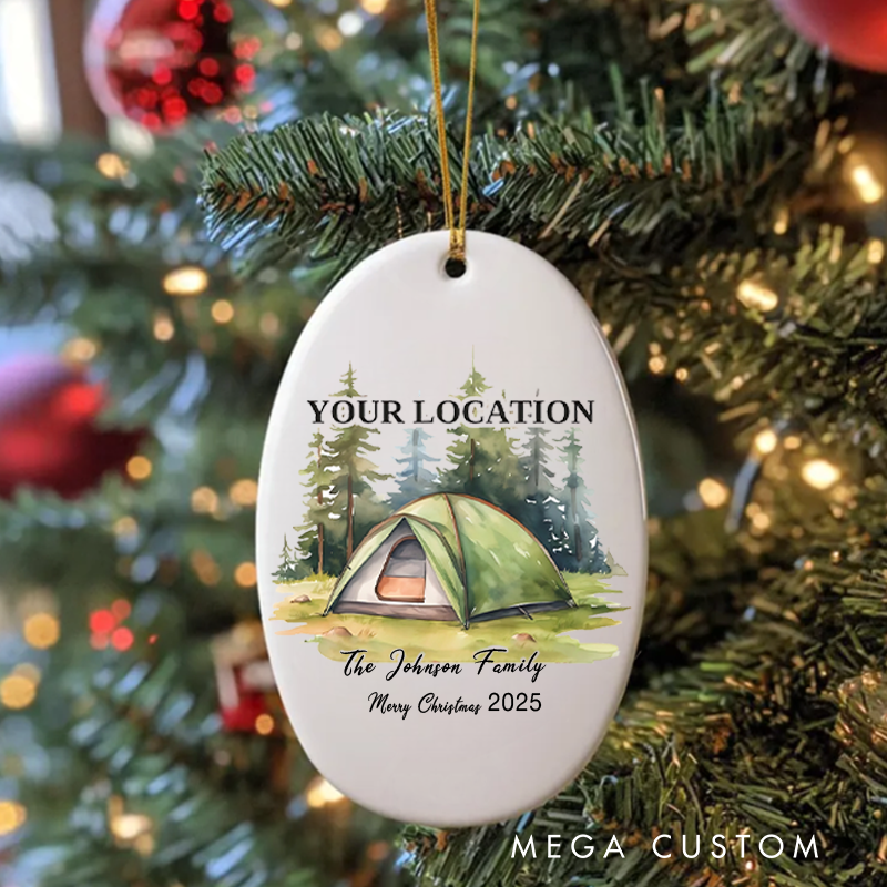 Personalized Family Camping Christmas Ornament Nature Outdoor Enthusiasts Christmas Ornament Gift for Hiking