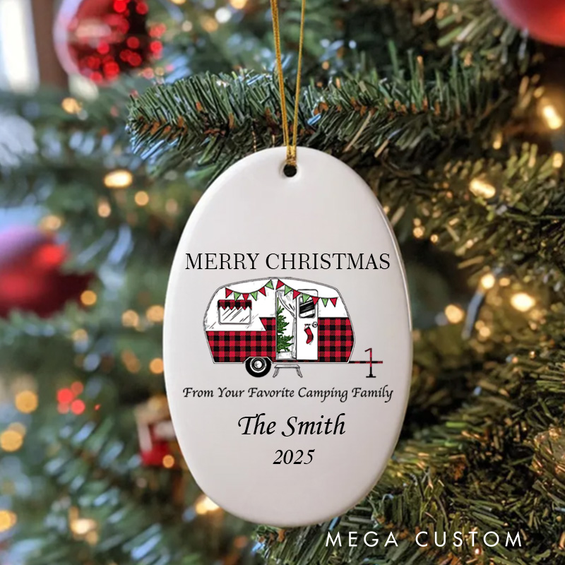 Personalized Outdoor Campers Christmas Ornament Family Camping Christmas Ornament Gift for Traveling Hiking