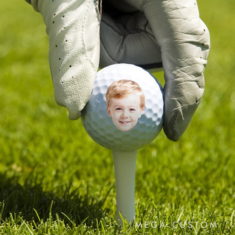 Personalized Golf Ball with Custom Photo and "Best Daddy by Par" Text 