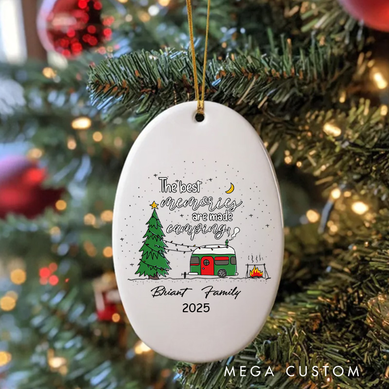 Personalized the Best Memories Are Made Camping Christmas Ornament Family Holiday Christmas Ornament Gift for Outdoor Hiking