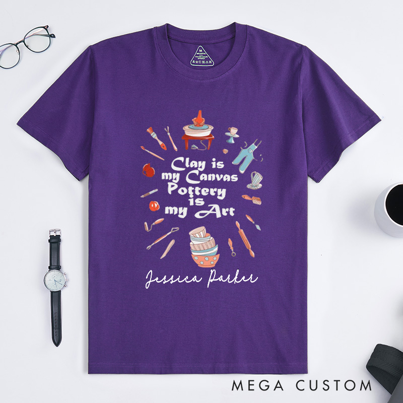 Personalized Pottery Art Classic T-Shirts Pottery Lover Funny Clay Cute T-Shirt Ceramic Maker Gift