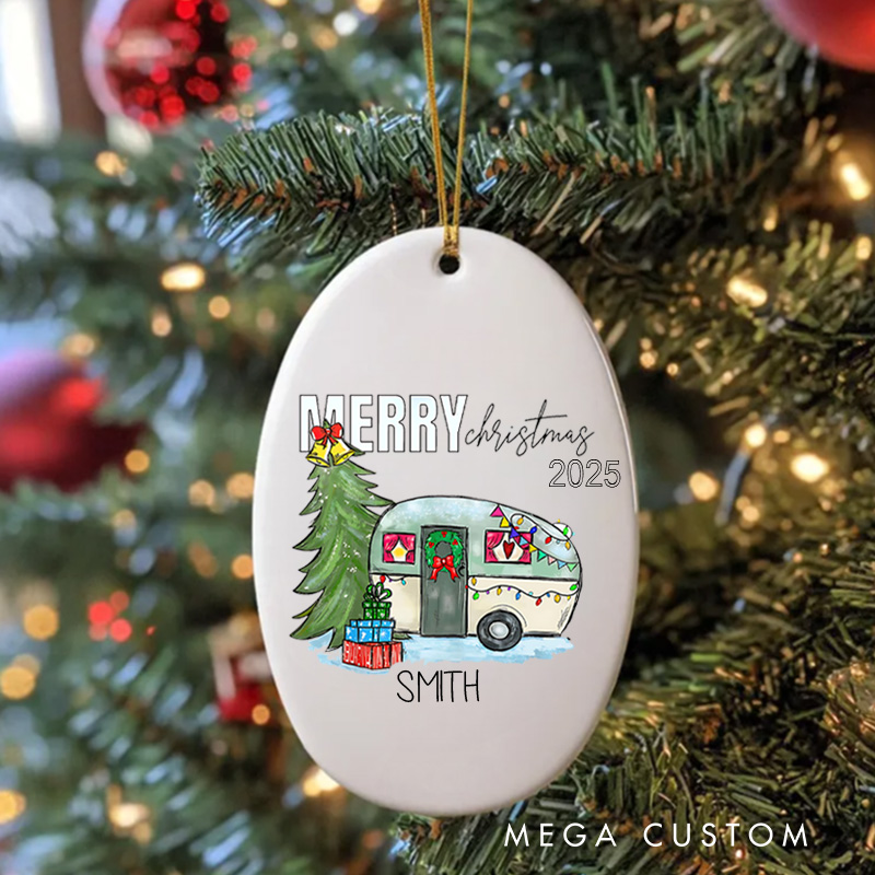 Personalized Camping Lover Christmas Ornament Outdoor Camper Christmas Ornament Gift for Hiking Traveling