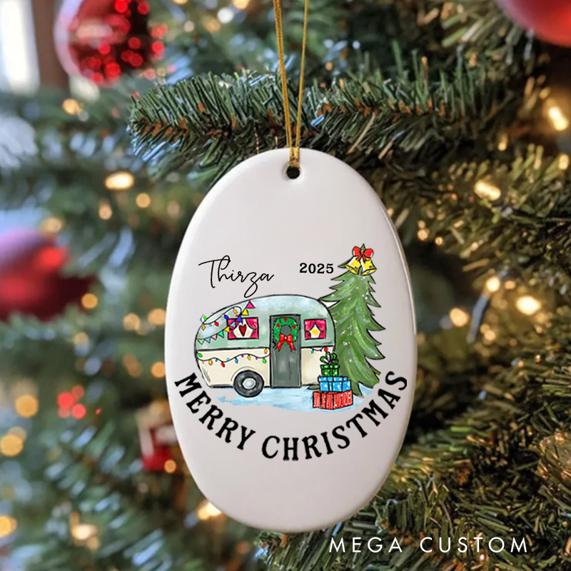 Personalized Camper Christmas Ornament Outdoor Camping Life Christmas Ornament Gift for Hiking Traveling