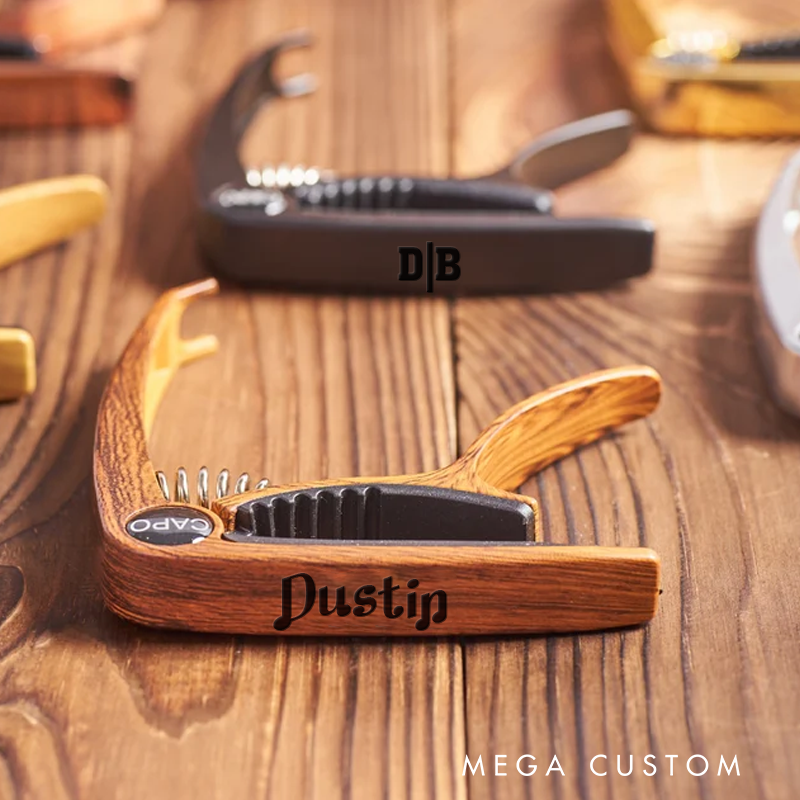 Personalized Guitar Capo and Personalized Guitarist Gift Ideas and Musician Gift Ideas