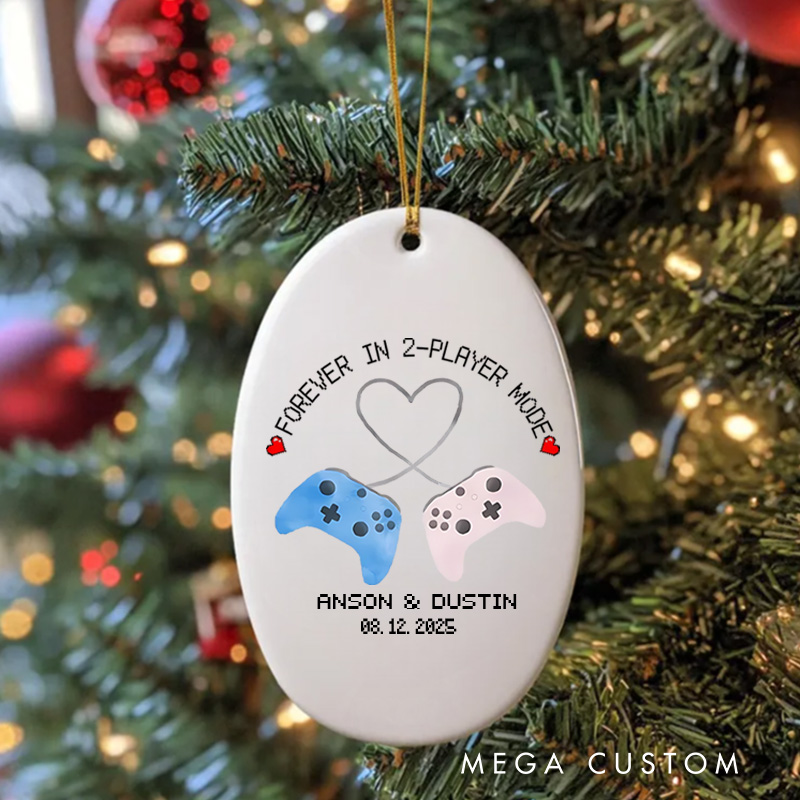 Personalized Forever in 2 Player Mode Christmas Ornament Gamer Lover Christmas Ornament Gift for Geek