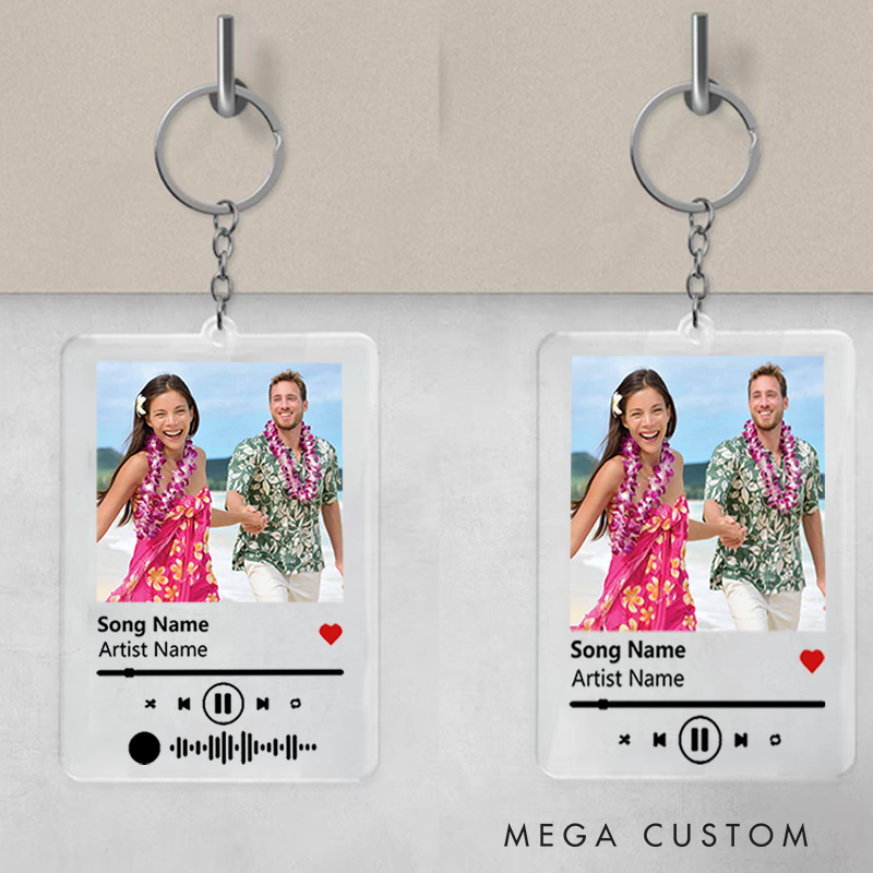 Personalized Keychain for Music Lovers and Personalized Acrylic Keychain Custom the Song and Photo and Album Cover