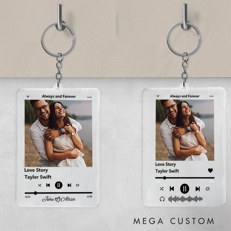 Personalized Keychain for Music Lovers and Personalized Acrylic Keychain Custom the Song and Photo and Album Cover