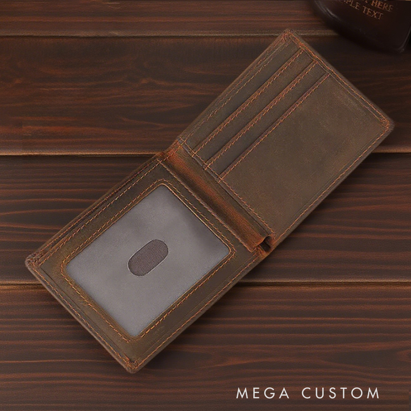 Personalized Leather Cross Bifold Wallet with Multi Pocket Christian Baptism Birthday Gift for Christians Confirmation Gift 