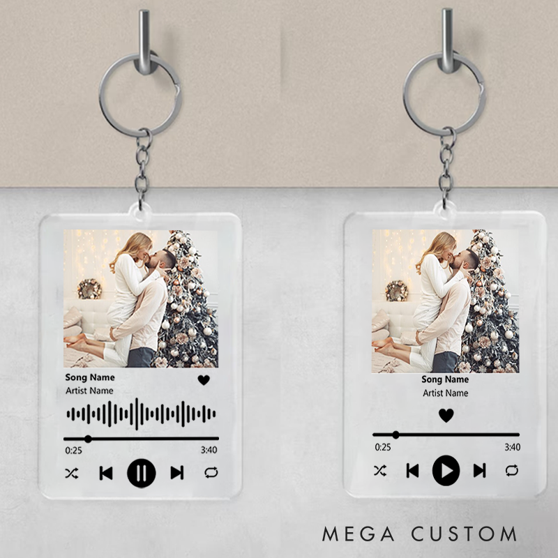 Personalized Keychain for Music Lovers and Personalized Acrylic Keychain Custom the Song and Photo and Album Cover
