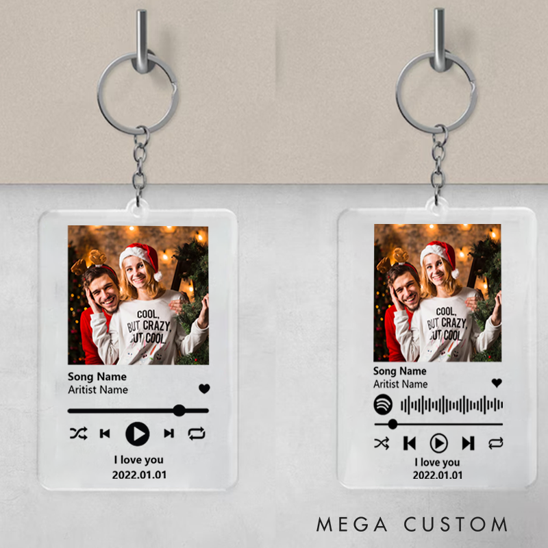 Personalized Keychain for Music Lovers and Personalized Acrylic Keychain Custom the Song and Photo and Album Cover