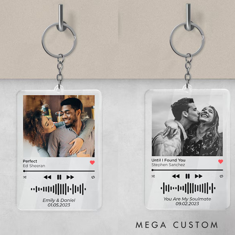 Personalized Keychain for Music Lovers and Personalized Acrylic Keychain Custom the Song and Photo and Album Cover