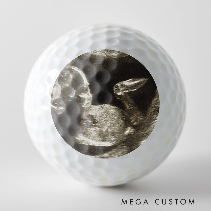Personalized Pregnancy Announcement Golf Ball with Custom Ultrasound Photo 
