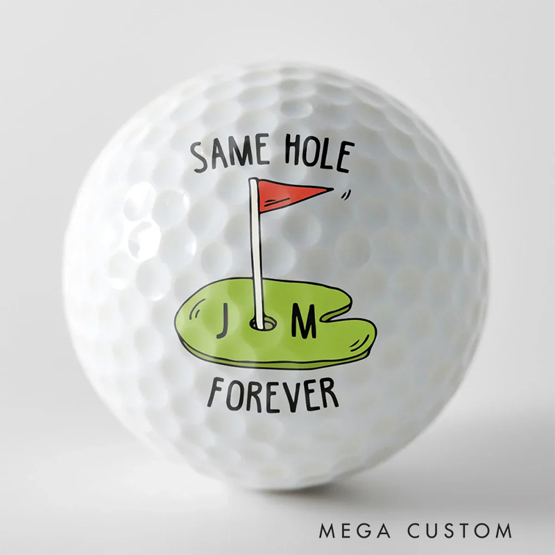 Personalized Golf Ball with "Same Hole Forever" Design  