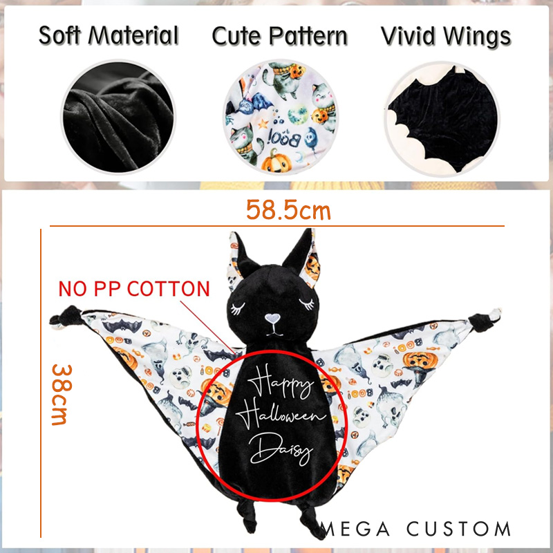 Personalized Embroidery Security Blanket with Baby Name Halloween Gifts for Baby