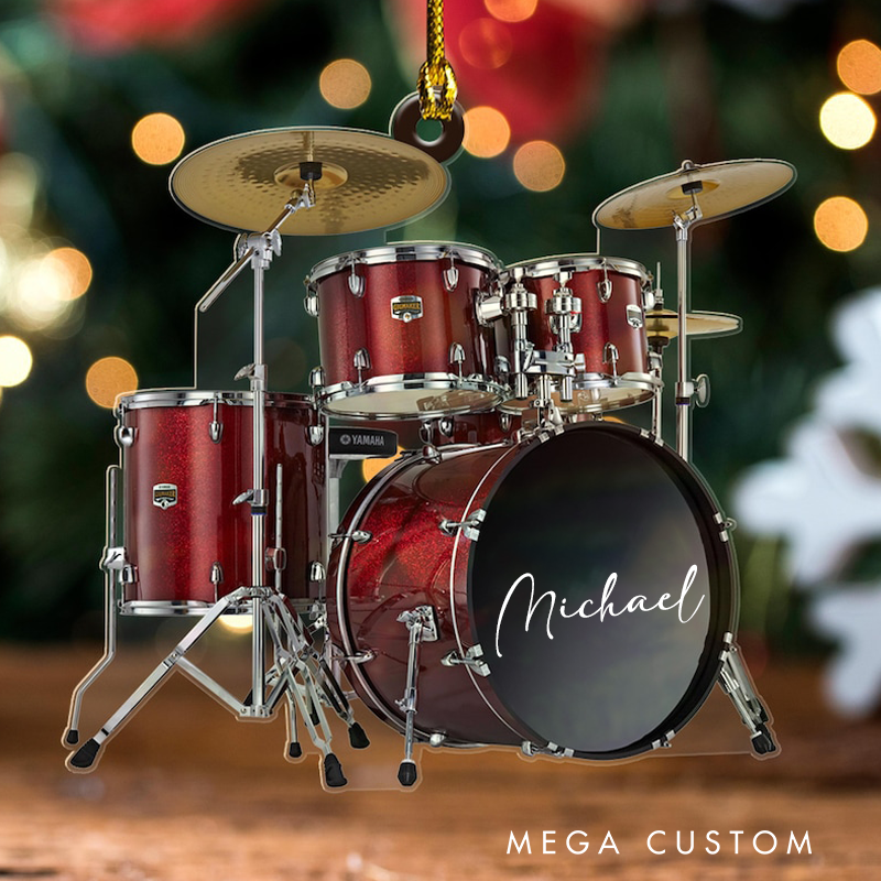 Personalized Drum Xmas Ornament and Gifts for Drummer and Custom Ornaments Gift for Drum Lovers