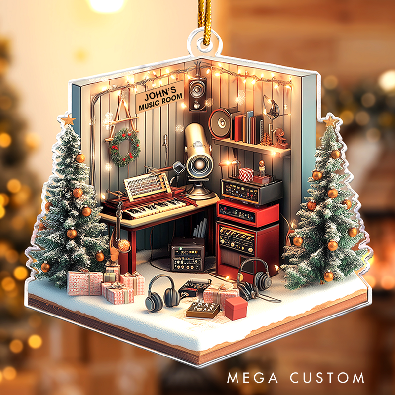 Personalized Music Room Christmas Ornament and Musician Ornament Gift and Personalized Acrylic Ornament