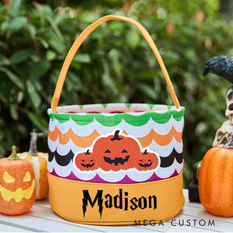 Personalized Halloween Treat Bag with Name Halloween Basket for Boys and Girls Halloween Gift