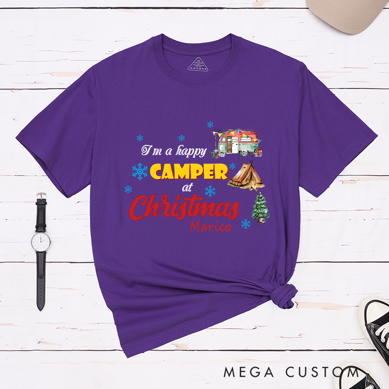Personalized Christmas Camping T-Shirt Hiking Adventure Lover Shirt for Outdoors Christmas Gift 