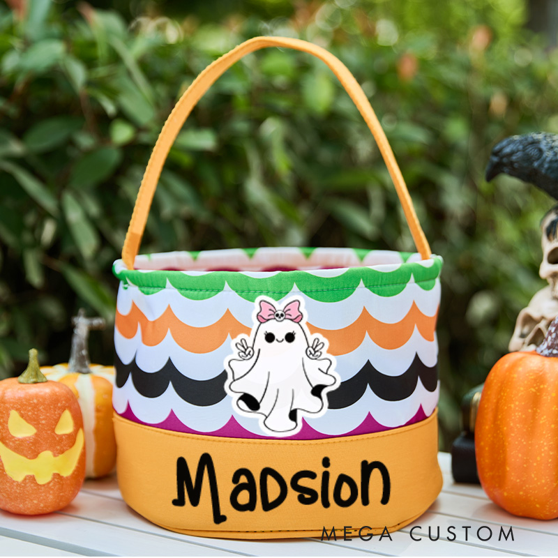 Personalized Halloween Bucket Kids Halloween Gift Halloween Party Decor