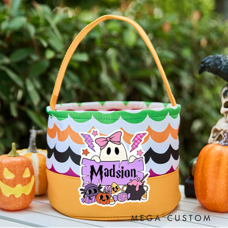 Personalized Halloween Candy Baskets Trick or Treat Halloween Buckets for Kids