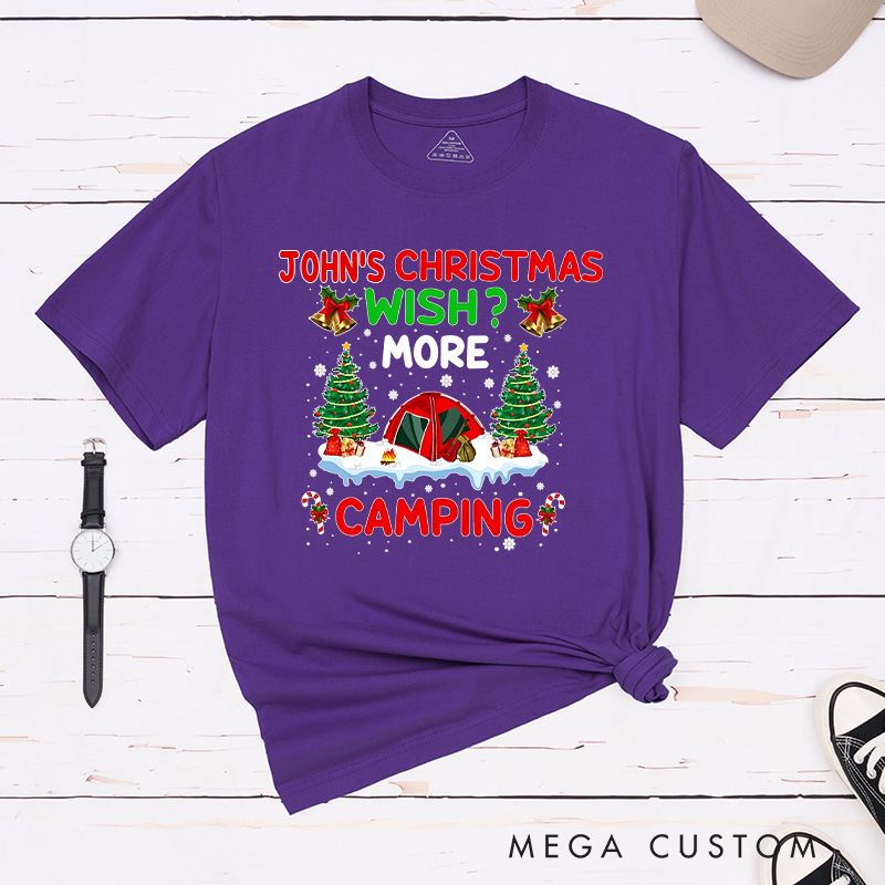 Personalized Christmas Wish T-Shirt Merry Christmas Camper Shirt Christmas Gift for Hiking Outdoors Lover