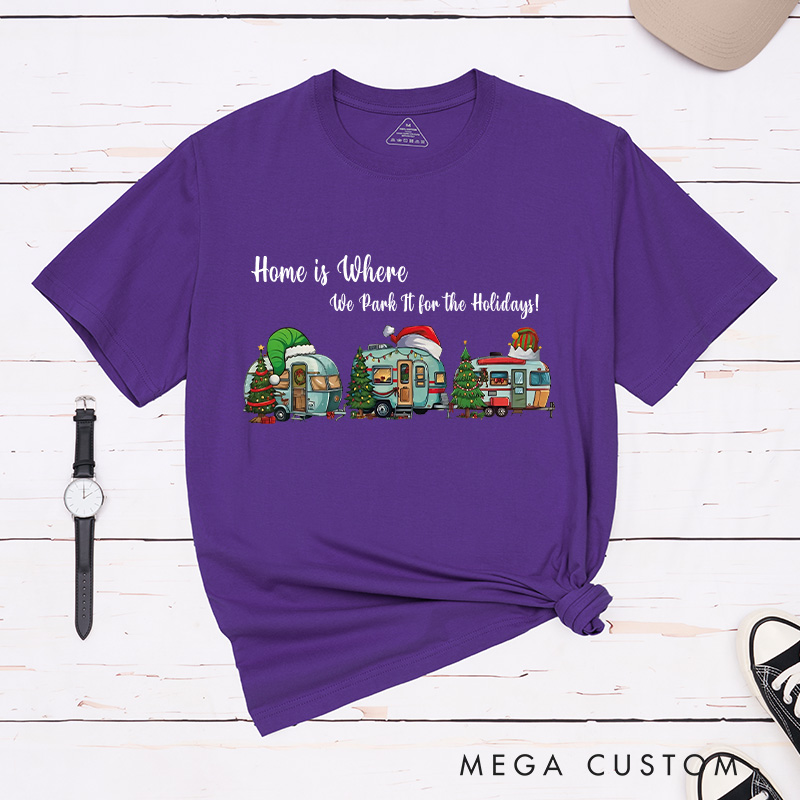 Personalized Holiday Cheer T-Shirt Camping Christmas Shirt Christmas Gift for Hiking Outdoors Lover