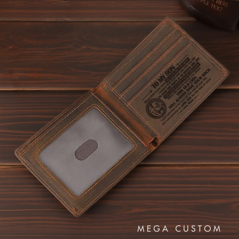 Personalized He Gave Me the Best Leather Bifold Wallet with Name Multi Pocket Christian Baptism Birthday Gift for Christians Confirmation Gift 