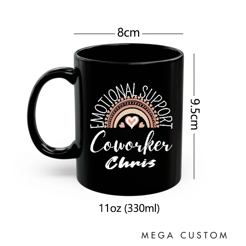 Personalized Office Worker Mug Gift Emotional Support Coworkers with Boho Style Rainbow Mug Appreciation Gift for Coworkers
