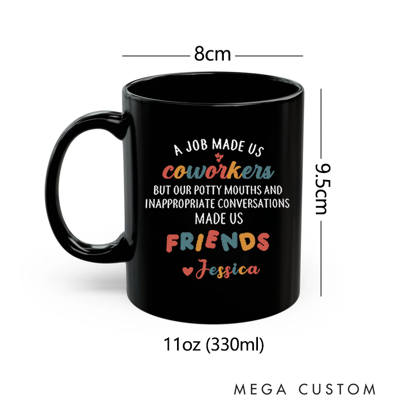 Personalized Office Worker Mug Gift a Job Made Us Coworkers Made Us Friends Mug Appreciation Gift for Coworkers