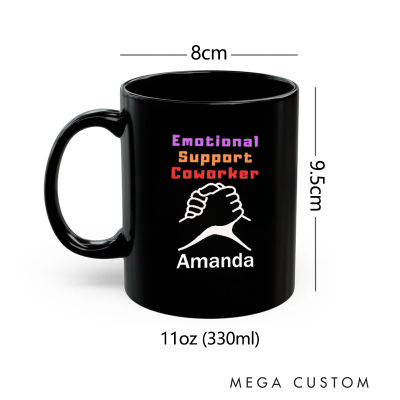 Personalized Office Worker Mug Gift Emotional Support Coworkers with Two Hands Clasped Together Mug Appreciation Gift for Coworkers