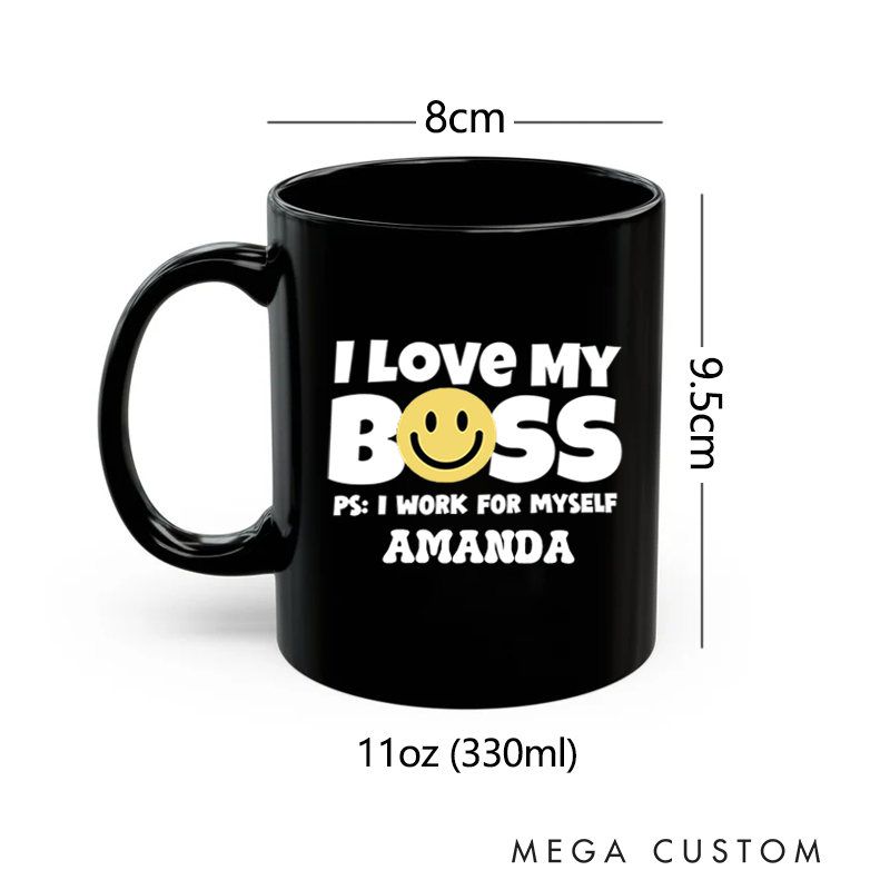 Personalized Office Worker Mug Gift I Love My Boss Mug Appreciation Gift for Coworkers