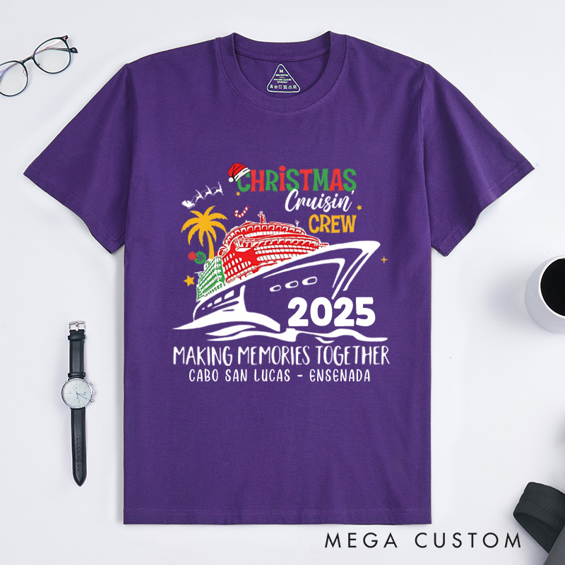 Personalized Christmas Cruise T-Shirt Family Vacation Christmas Shirt Gift for Outdoor Travel Lover