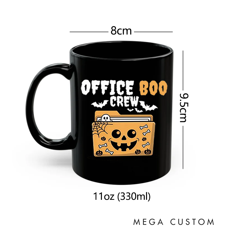 Personalized Office Worker Mug Gift Office Boo Crew with a Halloween Folder Mug Appreciation Gift for Coworkers