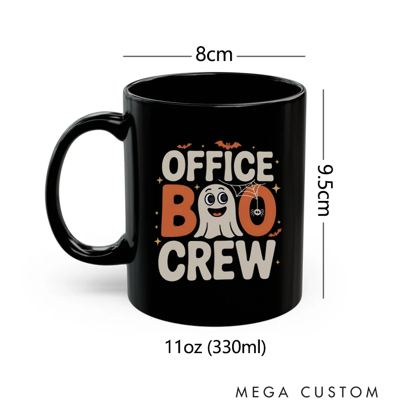 Personalized Office Worker Mug Gift Office Boo Crew with a Cute Ghost Funny Halloween Themed Design Mug Appreciation Gift for Coworkers