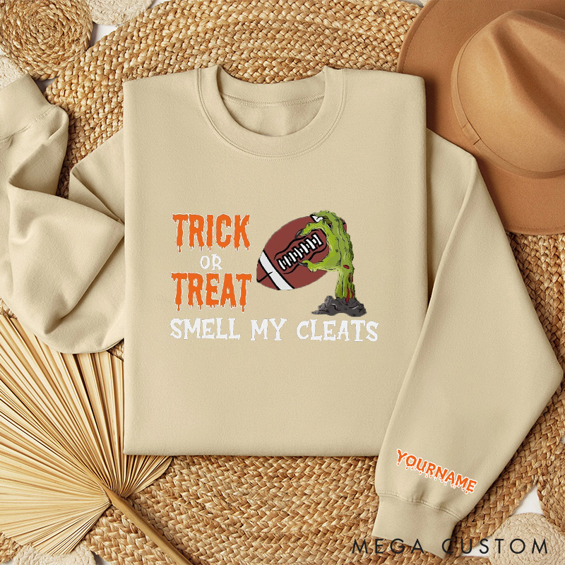 [Copy]Personalized American Football Sweatshirt with Custom Text for Spooky Season Meets Game Day