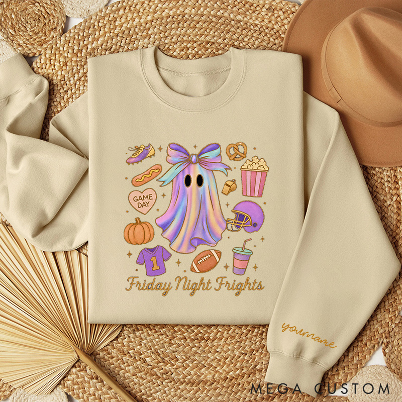 [Copy]Personalized American Football Sweatshirt with Custom Name for Trick, Treat, and Game Day Fun