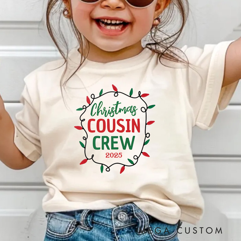Personalized Matching Christmas Cousin Crew T-Shirt Gift for Kids