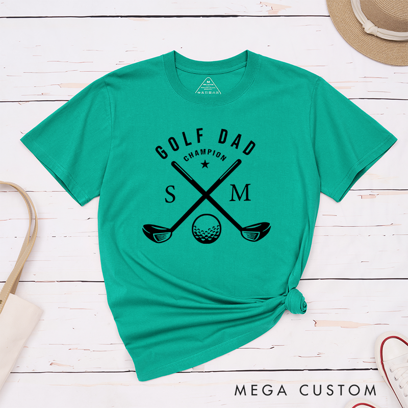 Personalized Golf Dad T-Shirt with Custom Name Unique Gift for Golf Loving Fathers Comfortable Custom Printed Shirt for Men