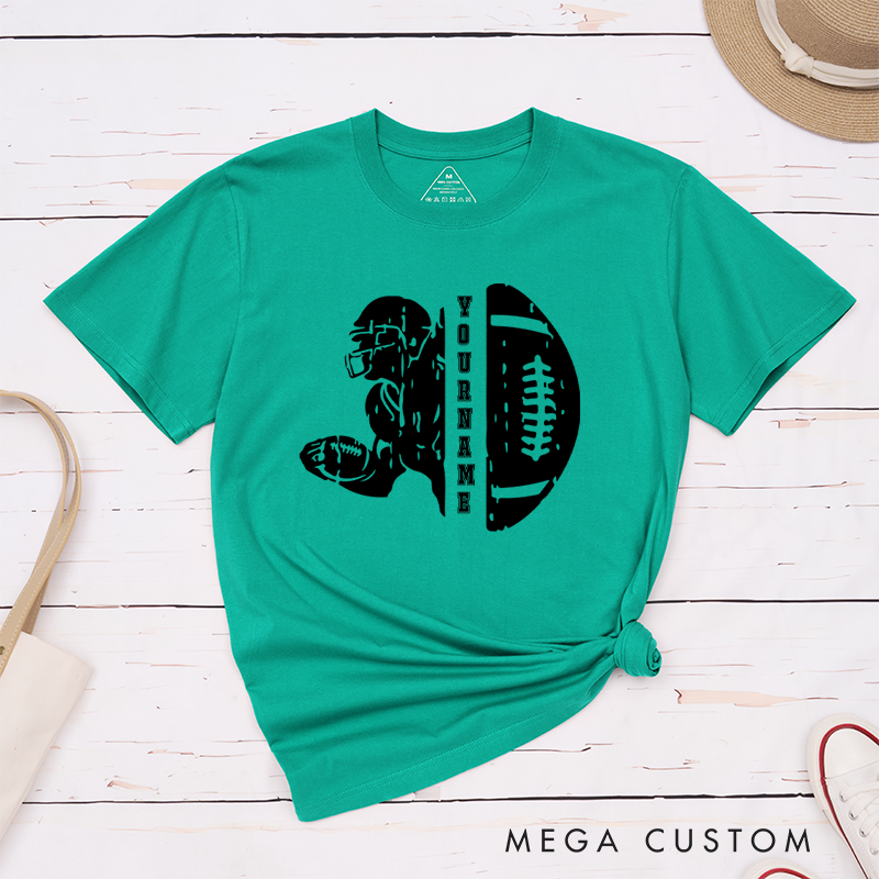 Personalized American Football T-Shirts Featuring Custom Name for Fans