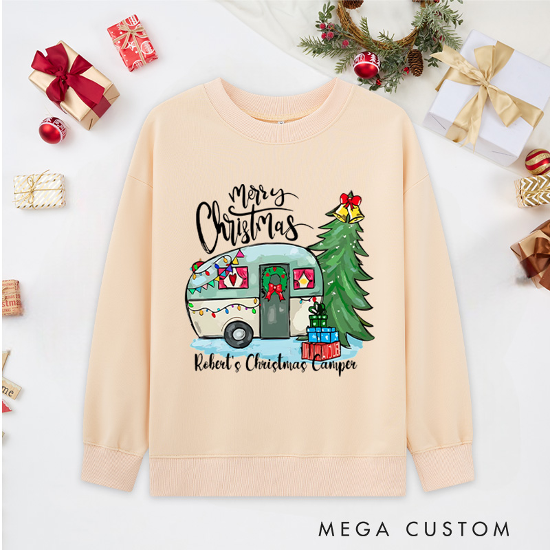 Personalized Camper Christmas Classic Sweatshirts Hiking Outdoors Lover Sweatshirts Christmas Gift