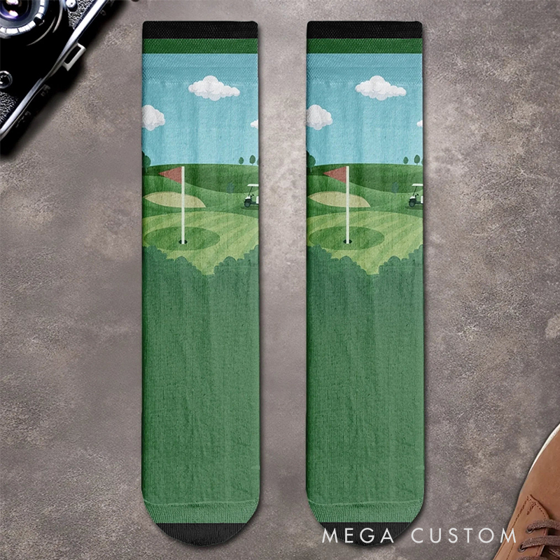 Personalized "I’d Rather Be Golfing" Socks with Custom Name and Design   
