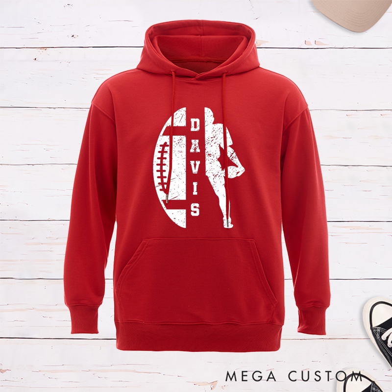 Personalized American Football Hoodie with Custom Player Name