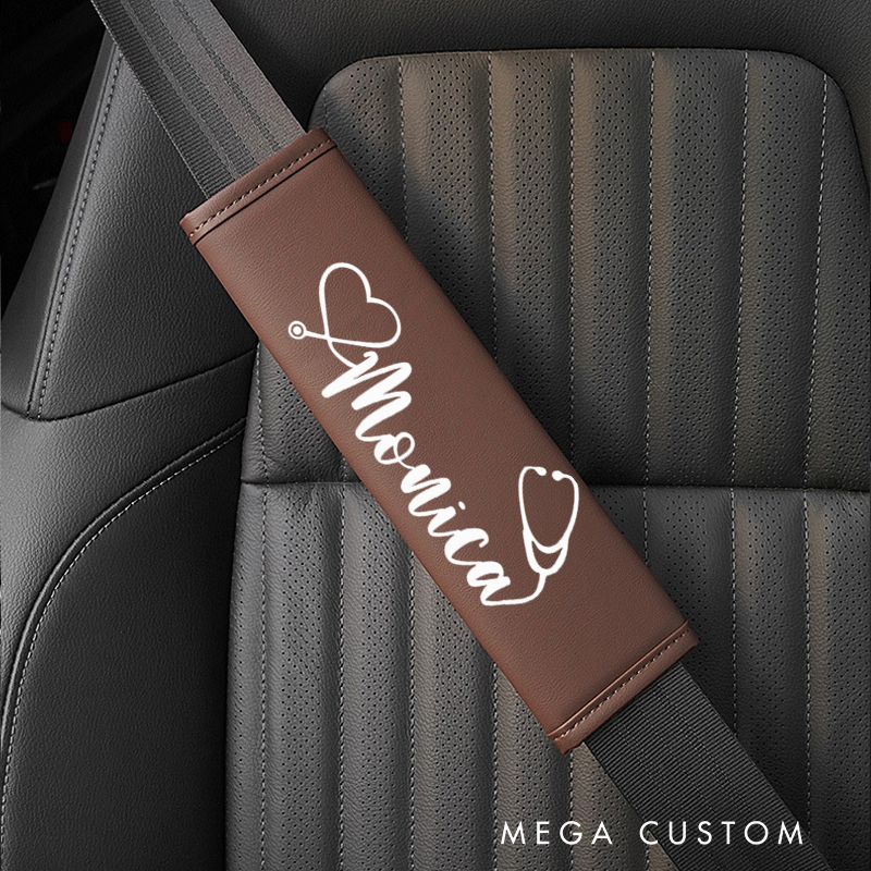 Personalized Nurse Seat Belt Cover Custom Name Car Seatbelt Cover Shoulder Seat Belt Gift