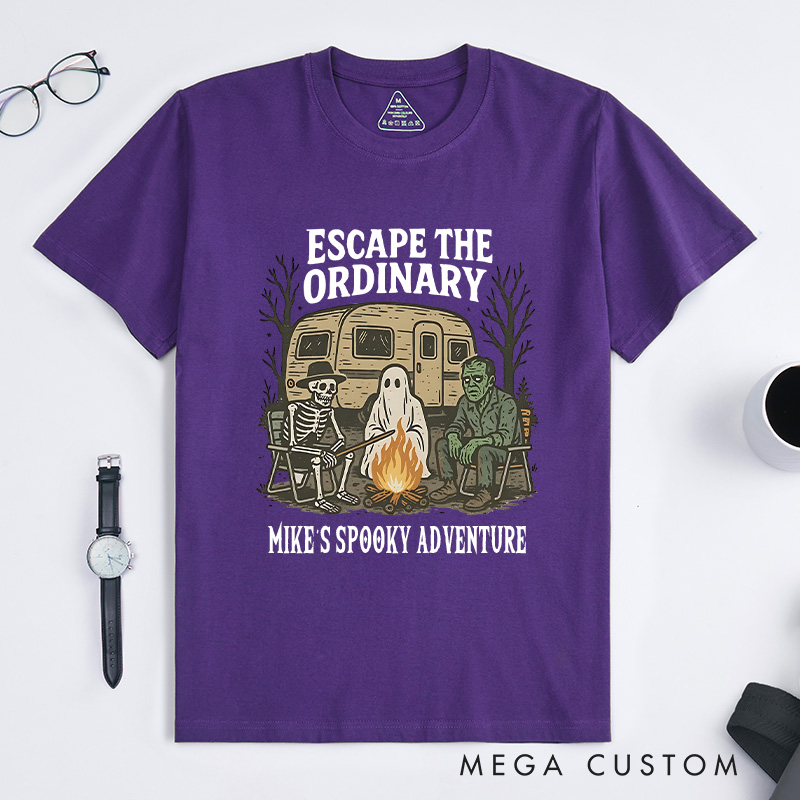 Personalized Escape the Ordinary T-Shirt a Spooky Campfire Gathering Outdoor Lover T-Shirt Halloween Gift
