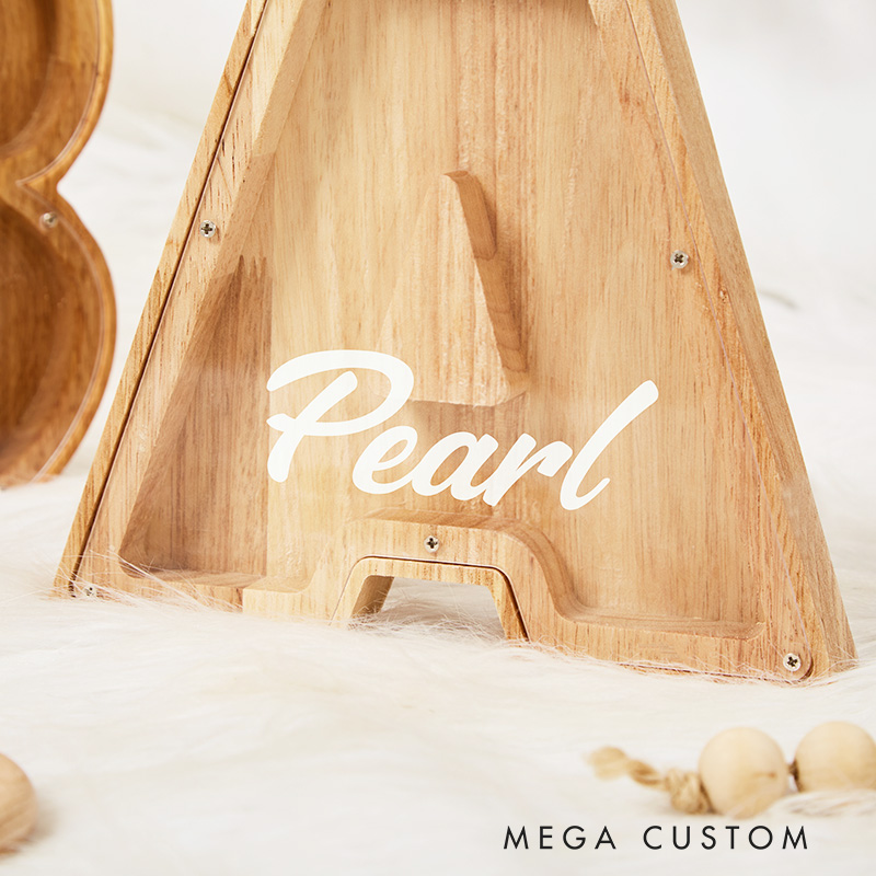Personalized Alphabet Letter Piggy Bank with Name Wood Alphabet Letter Bank Coin Bank Christmas Gifts