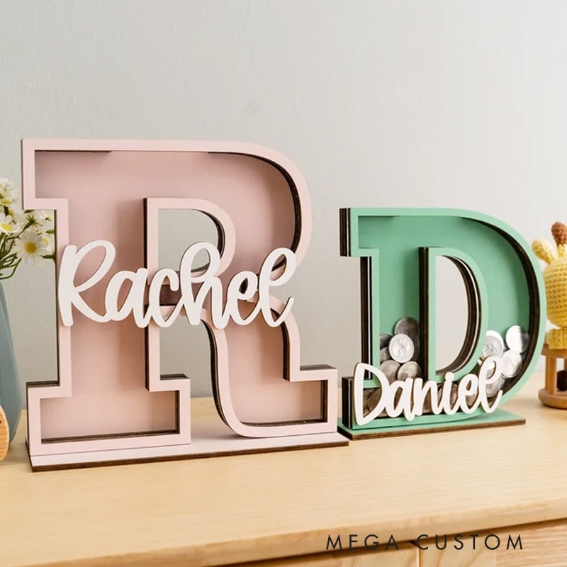 Personalized Letter Piggy Bank Money Box Gifts Initial Piggy Bank Birthday Gift