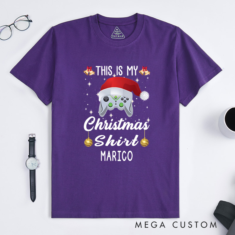 Personalized This Is My Christmas T-Shirt Gamers T-Shirt Christmas Gift for Geek Nerd